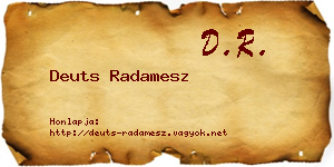 Deuts Radamesz névjegykártya